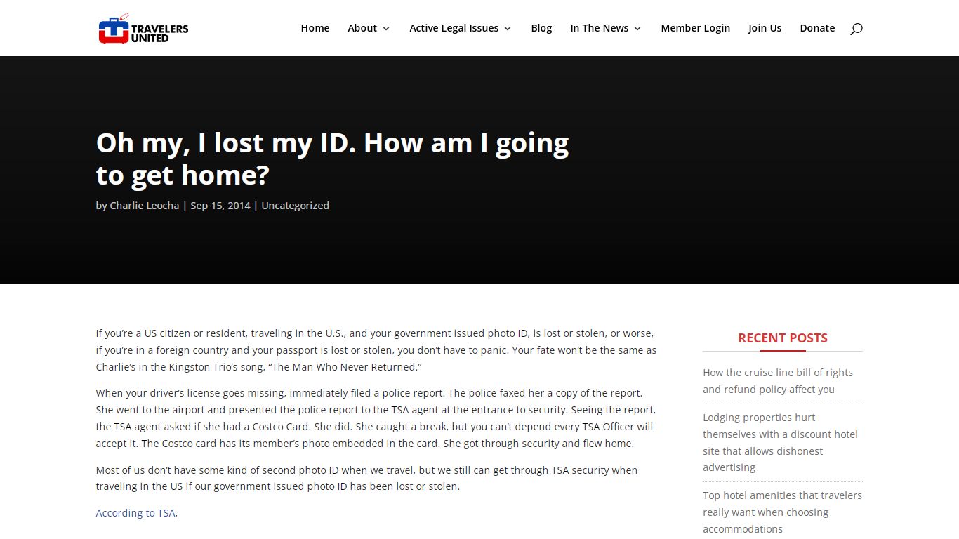 Oh my, I lost my ID. How am I going to get home?